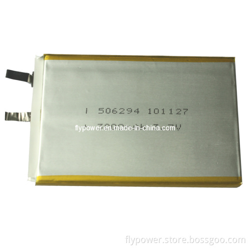 3.7V 3000mAh Lithium Ion Polymer Battery Pack (FLP-506294 cell)